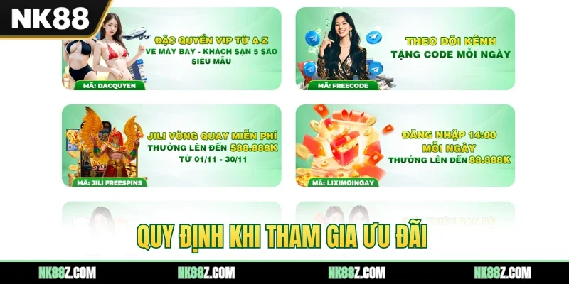 Quy định khi tham gia ưu đãi